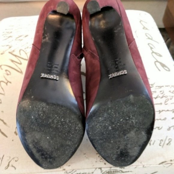Excellent Cond. SCHUTZ Burgundy Ankle Boots Size 9 - Picture 4 of 7